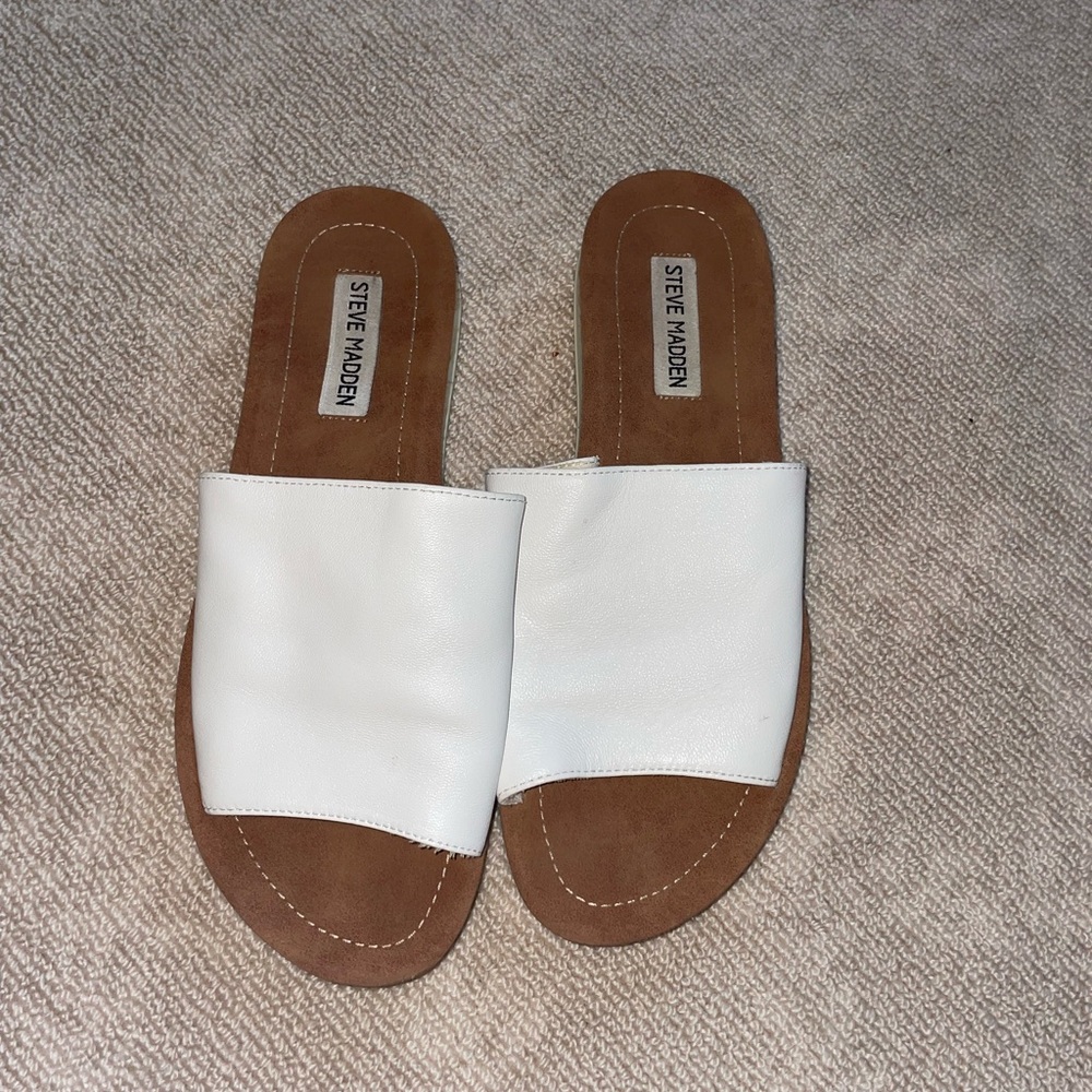 White Steve Madden sandals